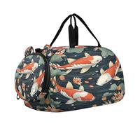 Simpatico Pesce D'arte Dell'acquerello Borsa Sportiva da Nuoto e Palestra con Scomparto per Scarpe Borsa da Viaggio per Il Fine Settimana Borsone per Ragazzi