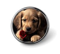Simpatico Pet Dog Distintivo Rotondo Carino Spilla Cappelli Giacche Decorazione Personalizzata Spilla Abbigliamento Gioielli Accessori per Festa di Nozze Regalo