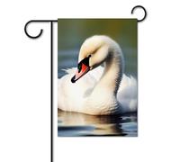 Simpatico piccolo cigno bandiera 30,5 x 45,7 cm bandiere per esterni divertente bandiera per feste banner stampato su entrambi i lati bandiere da giardino benvenuto fuori cortile bandiera per casa