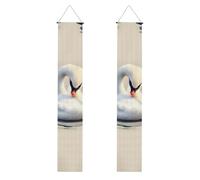 Simpatico piccolo cigno stampa laurea portico striscione, cartello anteriore, bandiere da appendere decorazioni per feste, per porte esterne e interni