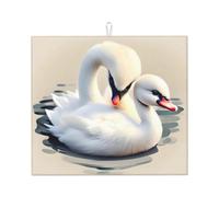 Simpatico piccolo cigno stampa piano di lavoro della cucina tappetino assorbente impermeabile e antiscivolo per stoviglie piano di lavoro della cucina lavello