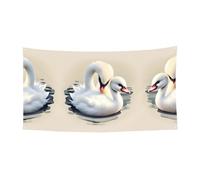 Simpatico piccolo cigno stampato bandiera da appendere decorazione per le vacanze - 177,8 x 88,9 cm - Festone per Natale, compleanno, festa di festa, striscione