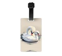 Simpatico piccolo cigno stampato etichetta bagagli 3,3 × 2,2,5 cm - materiale resistente ai graffi e impermeabile