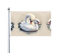 Simpatico piccolo cigno Stampe Bandiera su entrambi i lati 3 x 5FT leggera e resistente al colore con asole Ideale per feste all'aperto e giardini.