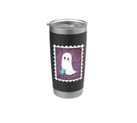 Simpatico piccolo fantasma con il suo orsacchiotto francobollo design Bicchiere termico in acciaio inox doppia parete