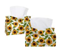 Simpatico piccolo fiore girasole floreale copertura della scatola del fazzoletto rettangolare porta fazzoletti decorativo per il viso dispenser di tovaglioli per bagno, cucina, tavolino auto