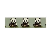 Simpatico piccolo panda, grande striscione da appendere alla parete, sfondo per feste di compleanno, per Capodanno, laurea, matrimonio, festa di compleanno, decorazione, 120 x 30 cm
