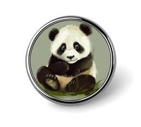 Simpatico piccolo panda rotondo distintivo carino smalto spilla spilla spilla personalizzata abbigliamento decorazione unisex porta badge cappelli borse camicie decorazione
