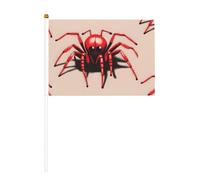 Simpatico piccolo ragno rosso Dieci pezzi stampato su entrambi i lati bandiera portatile 14 x 20,8 cm, adatta per tifare attività di squadra
