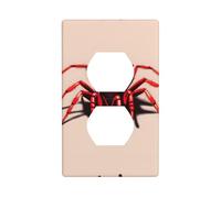 Simpatico piccolo ragno rosso Duplex presa presa presa piastra da parete, dimensioni standard 1-Gang, policarbonato termoplastico.