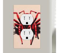 Simpatico piccolo ragno rosso singolo duplex piastra da parete copre decorativo interruttore luce plastica piatti decorazione per la casa camera da letto cucina decorativo 11,4 x 7,9 cm dimensioni