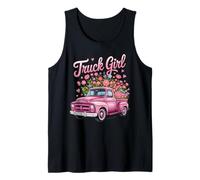 Simpatico Pick-up per Ragazze e Donne Che Amano i Camion e i Fiori Canotta