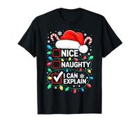 Simpatico Pigiama Natalizio con Scritta in Inglese I Can Explain Shirt Maglietta