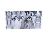 Simpatico pinguino 1 bandiera natalizia stampata, striscione colorato ideale per giardino, bar e riunioni di amici