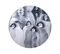 Simpatico pinguino 1 stampa 6 cm rotondo in latta distintivo stampato su un lato perfetto per decorazioni personali e regali, Misura unica, Metallo