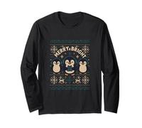Simpatico Pinguino Allegro e Luminoso retrò Holiday Art Maglia a Manica