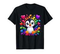 Simpatico Pinguino Arcobaleno con colorato Maglietta