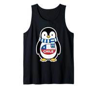 Simpatico Pinguino Bandiera cilena Che Indossa Una Sciarpa a Righe Blu Canotta