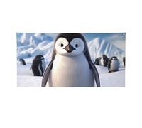 Simpatico pinguino banner segno per esterni interni compleanno sfondo poster decorazioni per feste forniture sfondo foto con occhielli bandiera da parete personalizzata