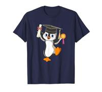 Simpatico pinguino che balla laureato cappello certificato divertente laureato Maglietta