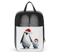 Simpatico pinguino che indossa cappelli di Babbo Natale, borsa minimalista per scarpe da viaggio per uso quotidiano anti-polvere porta scarpe da golf