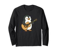 Simpatico pinguino che suona la chitarra acustica Maglia a Manica