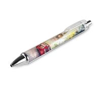 Simpatico pinguino con sciarpa cappello carino penna a sfera retrattile 0,5 mm scrittura fine liscia per casa ufficio nero 1 pz