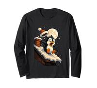 Simpatico Pinguino innevato Natale Vacanza Natale Animale Maglia a Manica