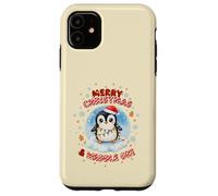 Simpatico pinguino natalizio Kawaii Merry Christmas e Waddle On Custodia per iPhone 11