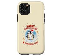 Simpatico pinguino natalizio Kawaii Merry Christmas e Waddle On Custodia per iPhone 11 Pro