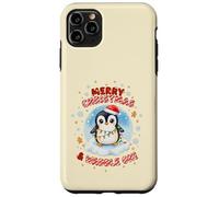 Simpatico pinguino natalizio Kawaii Merry Christmas e Waddle On Custodia per iPhone 11 Pro Max