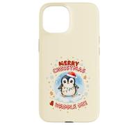 Simpatico pinguino natalizio Kawaii Merry Christmas e Waddle On Custodia per iPhone 15