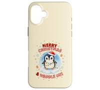 Simpatico pinguino natalizio Kawaii Merry Christmas e Waddle On Custodia per iPhone 16 Plus