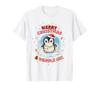 Simpatico Pinguino Natalizio Kawaii Merry Christmas e Waddle On Maglietta