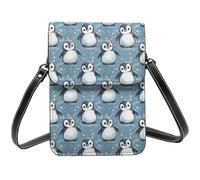 Simpatico pinguino nevicata stampa piccola borsa a tracolla per le donne, piccole borse in pelle borsa a tracolla per telefono cellulare