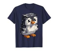 Simpatico Pinguino Pixel in Stile Blocco Maglietta