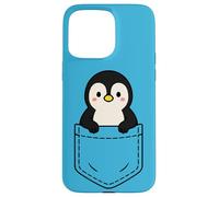 Simpatico pinguino Pocket Pal divertente animale invernale a forma di pinguino Custodia per iPhone 15 Pro Max