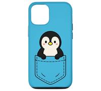 Simpatico pinguino Pocket Pal divertente animale invernale a forma di pinguino Custodia per iPhone 12/12 Pro
