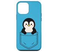 Simpatico pinguino Pocket Pal divertente animale invernale a forma di pinguino Custodia per iPhone 12 mini