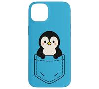 Simpatico pinguino Pocket Pal divertente animale invernale a forma di pinguino Custodia per iPhone 14 Plus