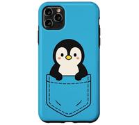 Simpatico pinguino Pocket Pal divertente animale invernale a forma di pinguino Custodia per iPhone 11 Pro Max