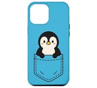 Simpatico pinguino Pocket Pal divertente animale invernale a forma di pinguino Custodia per iPhone 12 Pro Max