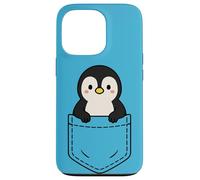 Simpatico pinguino Pocket Pal divertente animale invernale a forma di pinguino Custodia per iPhone 13 Pro