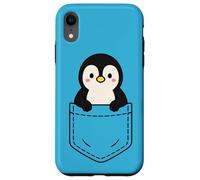 Simpatico pinguino Pocket Pal divertente animale invernale a forma di pinguino Custodia per iPhone XR