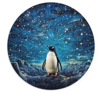 Simpatico pinguino puzzle rotondo da 1000 pezzi per adulti animali puzzle divertente gioco di sfida unici 1000 pezzi (67,5 x 67,5 cm)