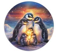 Simpatico pinguino puzzle rotondo da 1000 pezzi per adulti e bambini puzzle animali abbastanza impossibile difficile difficile impegnativo 1000 pezzi (67,5 x 67,5 cm)