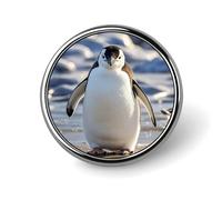 Simpatico pinguino rotondo distintivo personalizzato in metallo bavero distintivo adatto per abbigliamento borse cappello spilla stampata umoristica distintivo decorazioni per feste accessori per