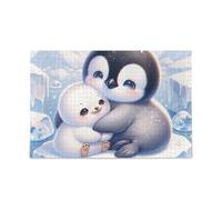 Simpatico pinguino sigillo puzzle robusto 2mm pezzi puzzle divertenti per adulti 500 pezzi