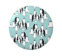 Simpatico pinguino stampa 6 cm rotondo in latta distintivo stampato su un lato perfetto per decorazioni personali e regali, Misura unica, Metallo