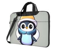 Simpatico pinguino stampa borse convenienti per computer portatile elegante e protettivo borsa per computer stile unico, Nero , 15.6 inch